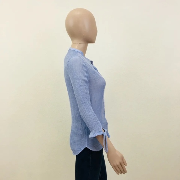 ZARA Blue Thin Viscose Shirt Top Blouse Size S (fits like XS) - Picture 3 of 8